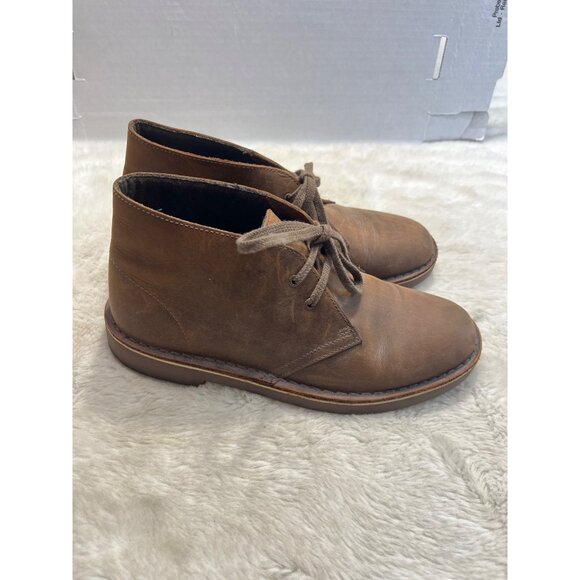 Clarks Desert Brown Leather Lace-Up Boots Size 8.5 Womens - Picture 1 of 5